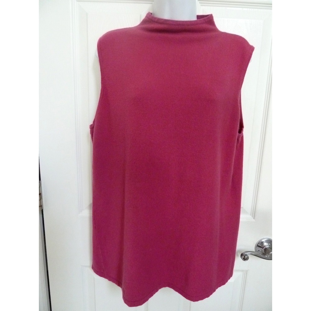 Venezia Jeans Plus Size 22/24 Sleeveless Mock Neck Sweater Fuchsia Pink